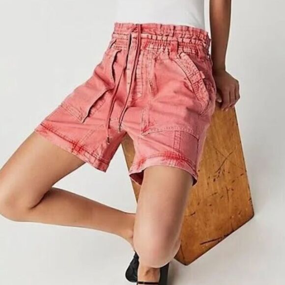 Free People Wind Drift Convertible Pants in Bright Coral - Picture 2 of 6